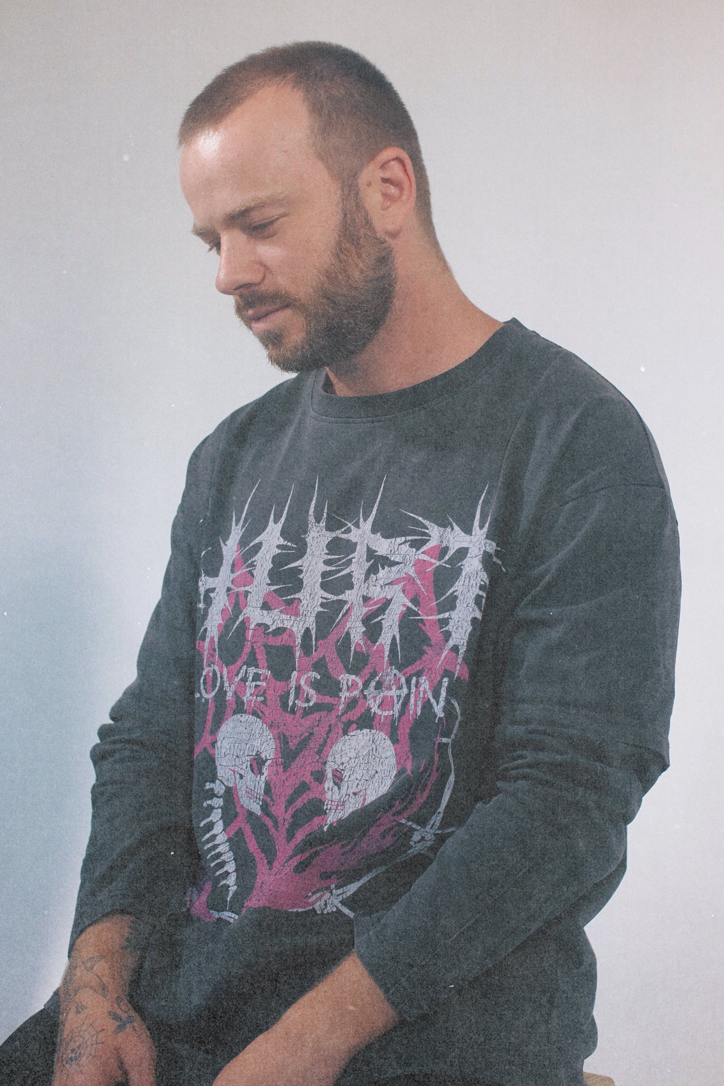 HURTLIP Faux-Layered Faded Long Sleeve