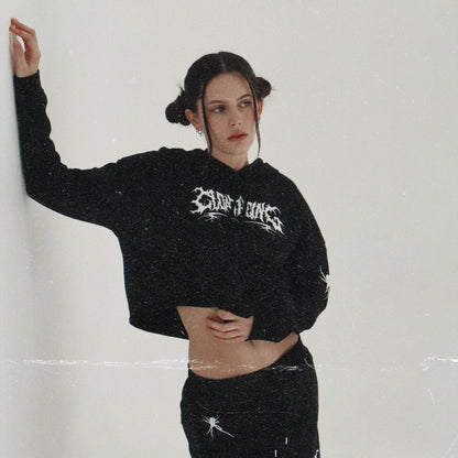 Spider Cropped Hoodie